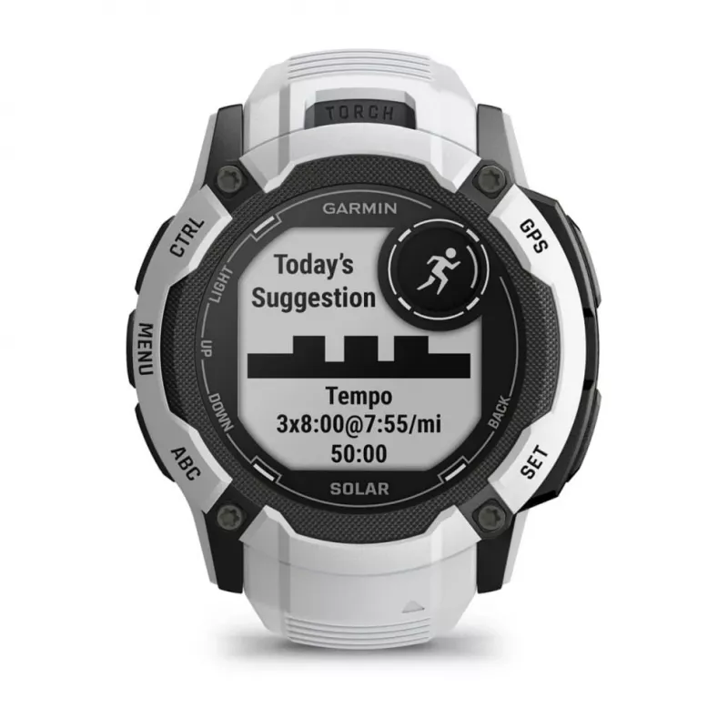 Garmin Instinct 2X Solar 2,79 cm (1,1 inch) MIP 50 mm Skaitmeninis 176 x 176 pikseliai Liečiamas ekranas Baltas GPS