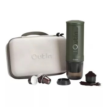 Outin Nano nešiojamas espresso aparatas 7500mAh (žalias) + apsauginis dėklas