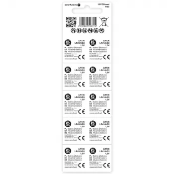 Šarminė vienkartinė mygtukinė baterija everActive EVAG3 LR41 1,5V – pakuotė 10 vnt.