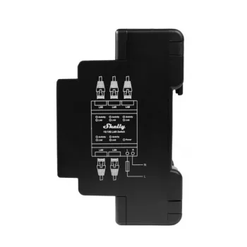 Valdomas tinklo jungiklis Shelly LAN Switch juodas AC 110-240V 1W