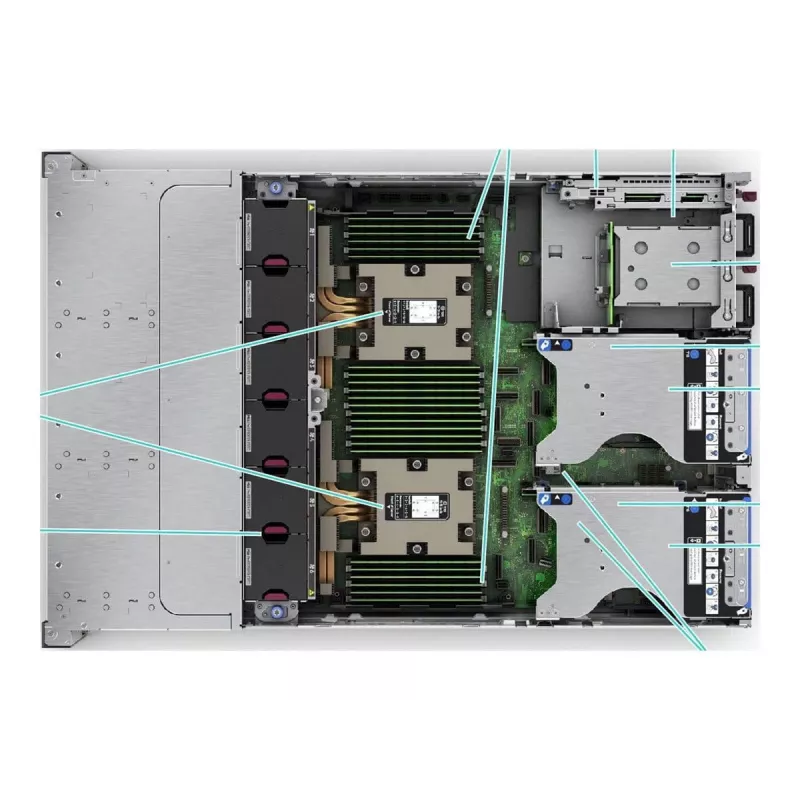 HPE ProLiant DL385 Gen11 2U EPYC 9115 16 branduolių 3,2 GHz 2x32 GB-R 8xSFF karštai keičiami 2x480 GB SSD MR408i-o 2x1000 W serveris (P81843-425)