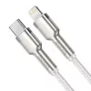 USB-C į Lightning kabelis Baseus Cafule 1 m, 20 W, cinko korpusas, baltas