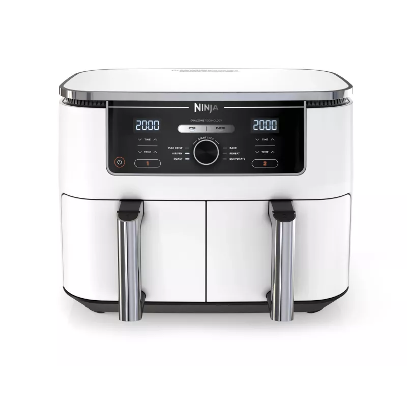 Karšto oro gruzdintuvė Ninja AF400EU Double 9,5 L 2470 W balta, sukamieji ir lietimui jautrūs valdikliai