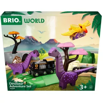 BRIO World Dinozaurų nuotykių rinkinys, traukinukas