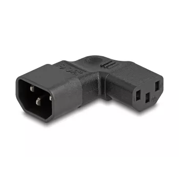 DeLOCK tinklo adapteris IEC 60320 C14 → C13 kištukinis lizdas 10 A 90° kairėn dešinėn juodas