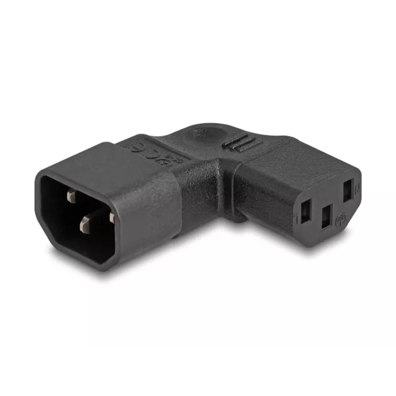 DeLOCK tinklo adapteris IEC 60320 C14 → C13 kištukinis lizdas 10 A 90° kairėn dešinėn juodas