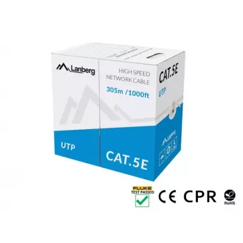 Tinklo kabelis Lanberg LCU5-11CU-0305-S U/UTP Cat5e 305 m Pilka