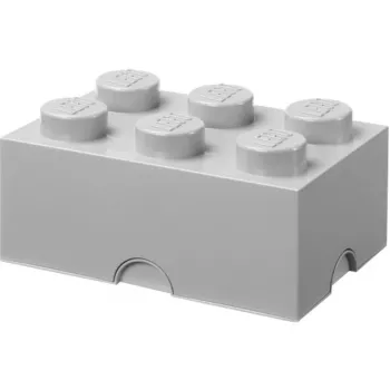 Dėžė daiktams laikyti Room Copenhagen LEGO Storage Brick 6, pilka – sukraunama žaislų ir aksesuarų organizavimo dėžė