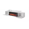 TV spintelė Cama Meble ROVA su elektriniu židiniu 190x37x48 cm balta/blizganti balta