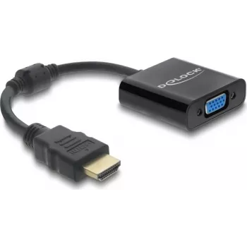 DELOCK HDMI (vyriškas) į VGA (moteriškas) adapterio kabelis, juodas