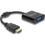 DELOCK HDMI (vyriškas) į VGA (moteriškas) adapterio kabelis, juodas