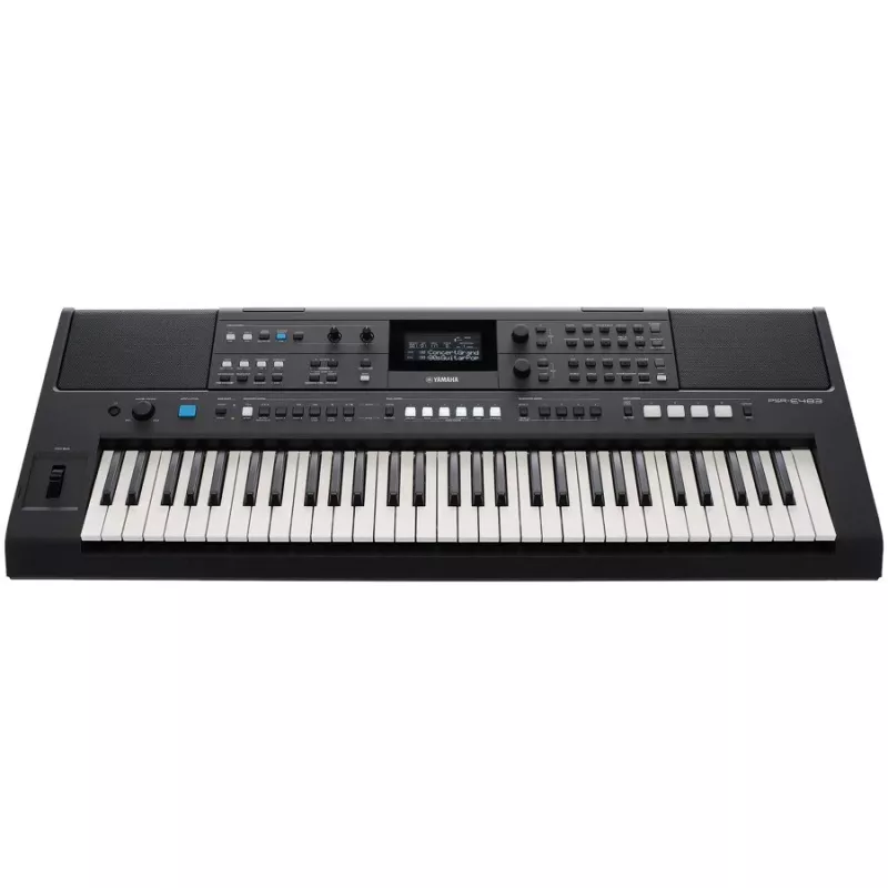 Klaviatūra YAMAHA PSR-E483 — 61 klavišų nešiojama aranžuotojo klaviatūra su lietimui jautriais klavišais ir USB-MIDI