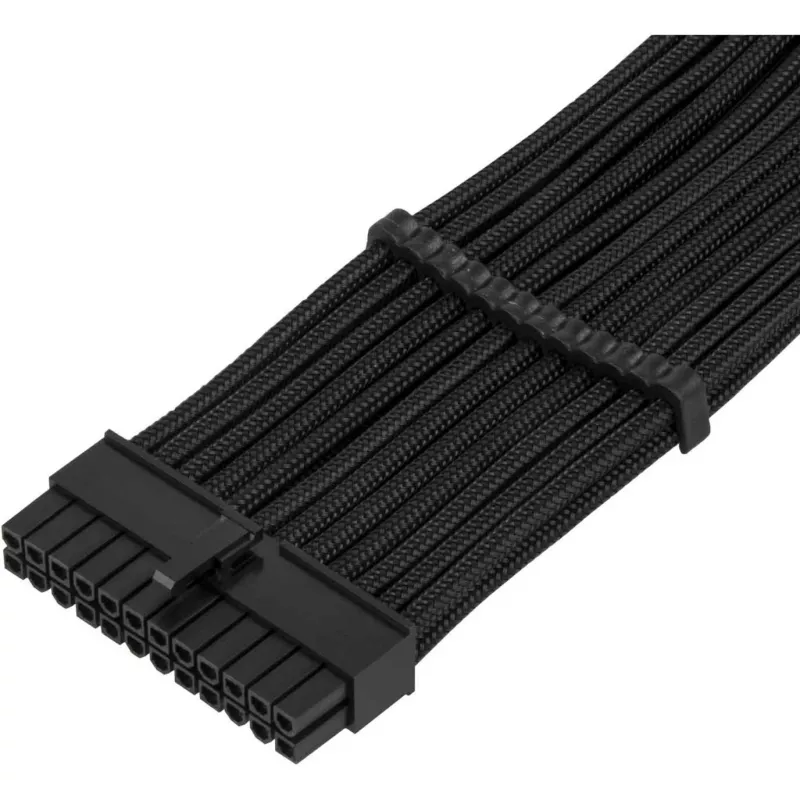 SilverStone PP07E - Maitinimo ilginimo laidas - ATX, 24 kontaktų (motina) į ATX, 24 kontaktų (tėvas) - 30 cm - Juoda