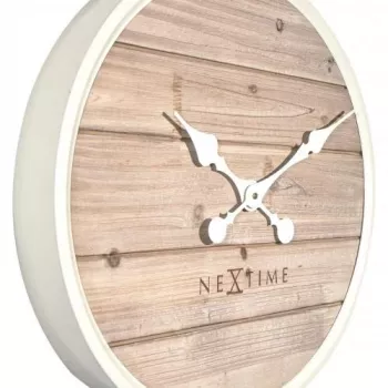 NeXtime klok 3134wi Plank sieninis laikrodis, Ø50 cm, baltas