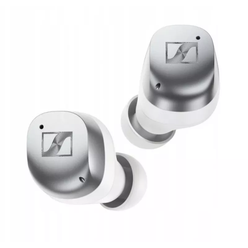 SENNHEISER Momentum MTW4 belaidės Bluetooth triukšmo slopinimo sportinės ausinės – balta ir sidabrinė