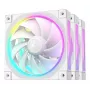 12 cm korpuso ventiliatorius DeepCool FL12 WH — 3 vnt. rinkinys, 120×120×25 mm, 2150 RPM, 55 CFM, Fluid Dynamic Bearing, PWM, kelių spalvų LED, 4 kontaktų