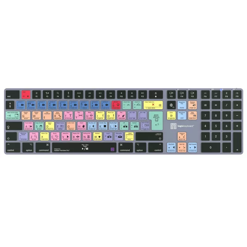 Logickeyboard LKB-PPROCC-TM-UK Adobe Premiere Pro CC Titan klaviatūra, JK išdėstymas, Mac