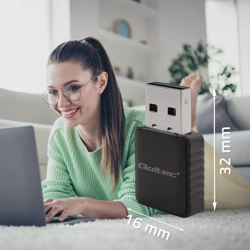 Belaidis USB adapteris QOLTEC 56988 Dual Band 1300Mbps USB 3.0