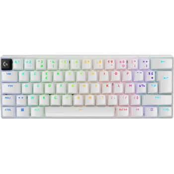Logitech G PRO X 60 Gaming klaviatūra USB + RF belaidis + Bluetooth AZERTY prancūziška balta (920-011925)