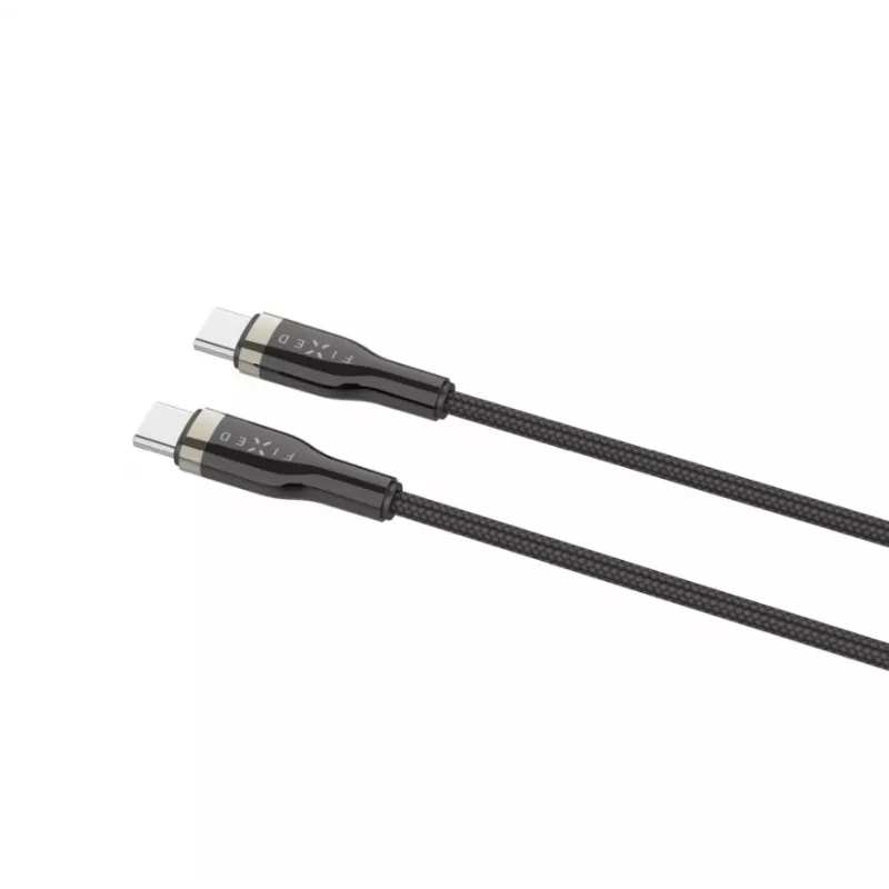 FIXED FIXDB-CC2-BK USB-C/USB-C kabelis pintu apvalkalu, 2 m, 100 W