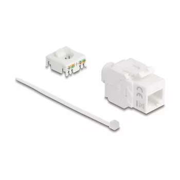 Keystone modulis DELOCK 90722 plokščias RJ-45 baltas, 16×36×20,8 mm