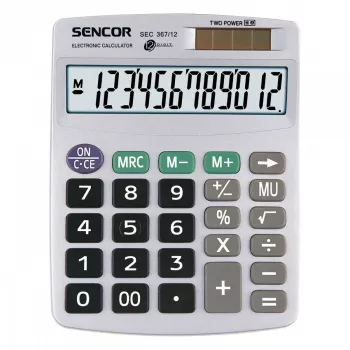 Skaičiuotuvas SENCOR SEC 367/12, stalinis, 12 skaitmenų, LCD ekranas