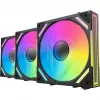 ALPENFÖHN Wing Boost 4 120mm ARGB PWM korpuso ventiliatoriai - 3 vnt. komplektas juodi