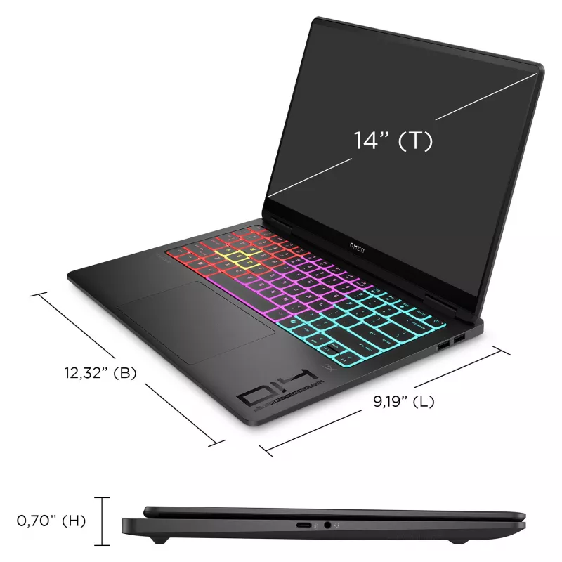 HP OMEN Transcend 14-fb1097ng žaidimų nešiojamasis kompiuteris 35,6 cm (14 inch)