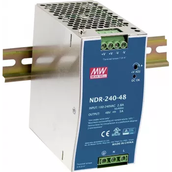 MEAN WELL NDR-240-48 240W 48V maitinimo šaltinis ant DIN bėgelio