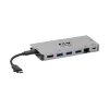 USB-C Dock 4K HDMI, USB 3.2 Gen 1, USB-A Hub, GbE, atminties kortelių skaitytuvas, 100W PD įkrovimas, nuimamas laidas U442-DOCK5D-GY