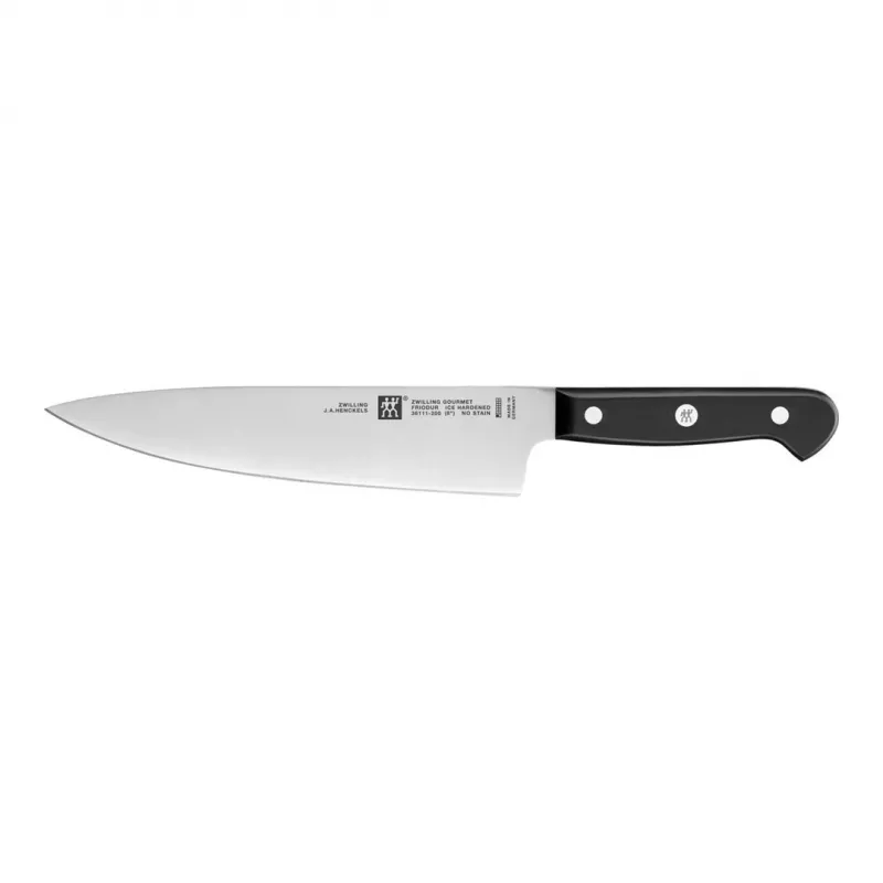 Peilių rinkinys ZWILLING Gourmet 3 vnt. – grūdinto plieno geležtės 10/16/20 cm, juodos plastikinės rankenos, tinka plauti indaplovėje