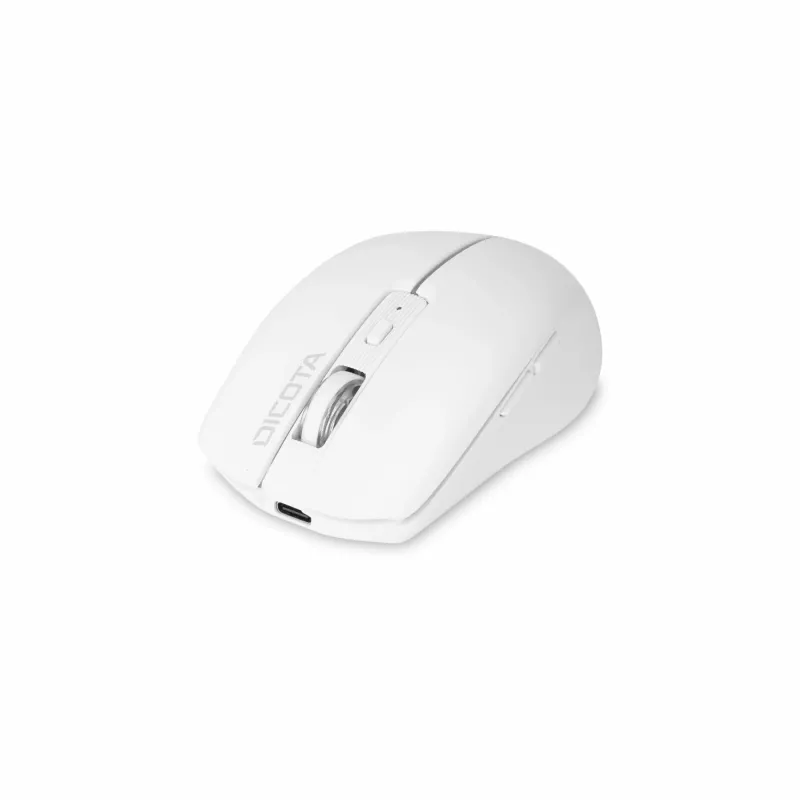Belaidė pelė Dicota D32044 Bluetooth + 2.4 GHz RF, ambidekstrinė, 800/1200/1600 DPI, balta