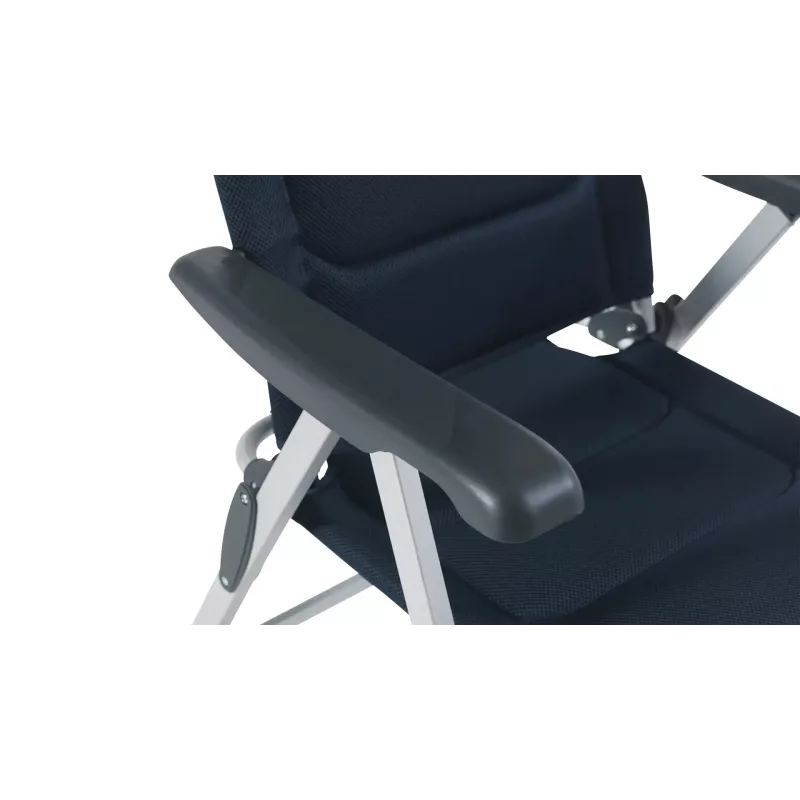 Kempingo kėdė Outwell Clarenville — 4 kojos, max apkrova 150 kg, mėlyna, 5,5 kg, 640×750 mm