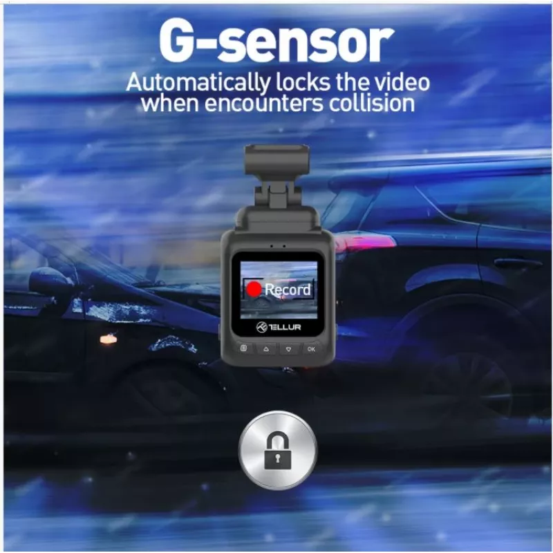 Vaizdo registratorius automobiliui Tellur Dash Patrol DC1 FullHD 1080P juodas