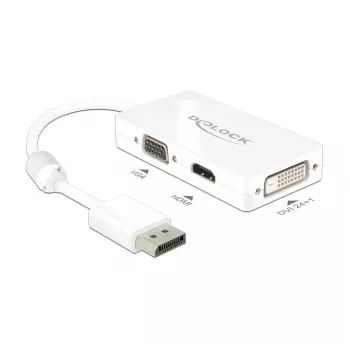 DELOCK adapteris DisplayPort kištukas > 1 x VGA + 1 x HDMI + 1 x DVI 24+1 Baltas