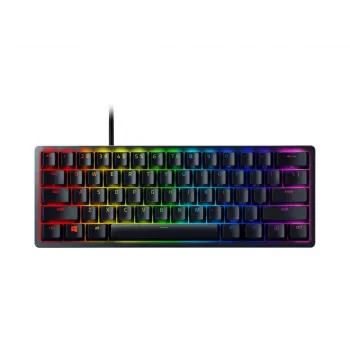 Razer Huntsman Mini 60% žaidimų klaviatūra, optomechaniniai Purple jungikliai, RGB LED apšvietimas, NORD išdėstymas, laidinė