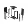 Tinklo spintos stovas LANBERG 19 colių 24U 600x800 mm juodas su stiklinėmis durimis ir LCD išpjova (Flat Pack) v2