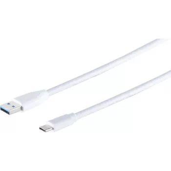 USB laidas S/CONN 13-31026 USB 3.2 Gen 1 1 m USB A USB C baltas