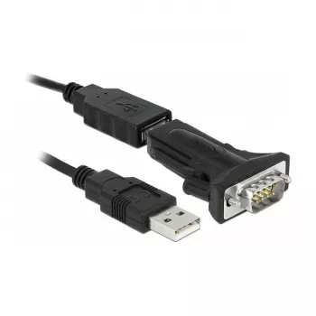 Serijinis kabelis DeLOCK 66286 USB Type-A – DB-9, juodas, 0,8 m
