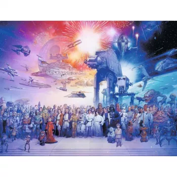 Dėlionė TMTOYS Ravensburger Star Wars epizodai I–VI Saga, 2000 dalių, 980 mm pločio