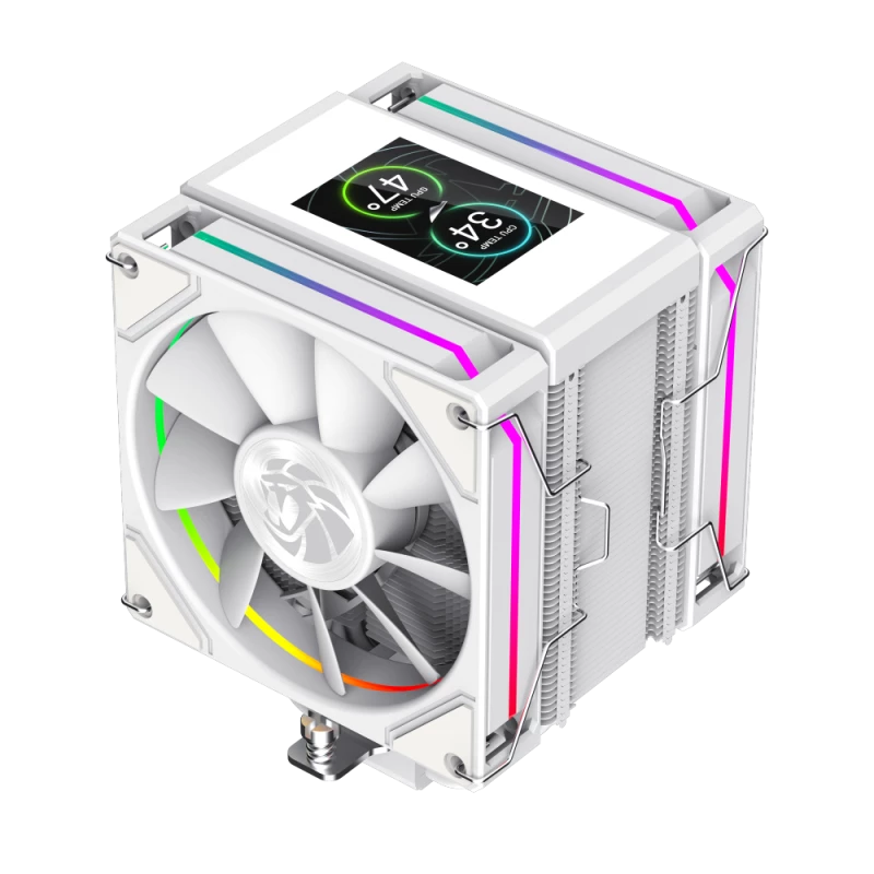 Gamemax SIGMA 620 LCD | Baltas CPU aušintuvas su LCD ekranu