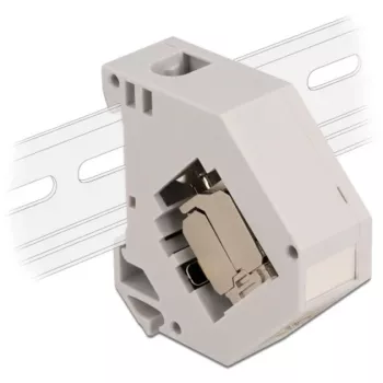 Delock modulinis adapteris – tvirtinamas ant DIN bėgelio – CAT 6a – STP – pilkas – 1 jungtis (86014)