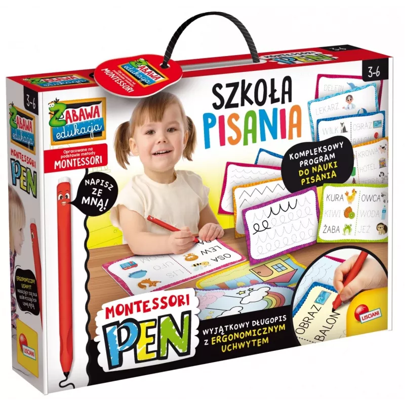 Mokomasis rinkinys Montessori Rašymas mokykla su 18 planšečių