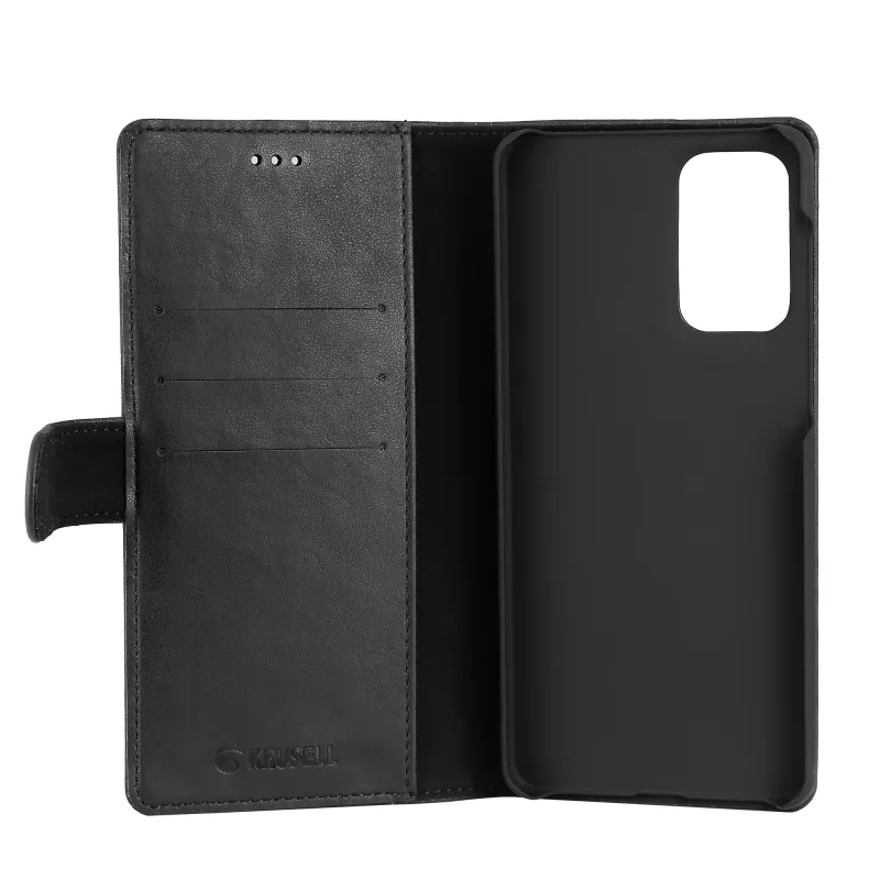 Dėklas piniginė Krusell Galaxy A73 5G 17 cm Juoda 3 kortelių kišenės