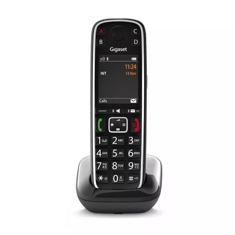 Gigaset E720 Analoginis/DECT telefonas su skambučio numerio atpažinimu, juodas