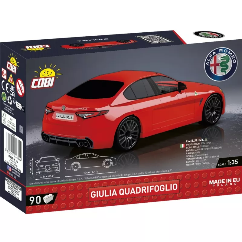 Konstruktorius COBI Alfa Romeo Giulia Quadrifoglio, 90 dalių, nuo 6 metų