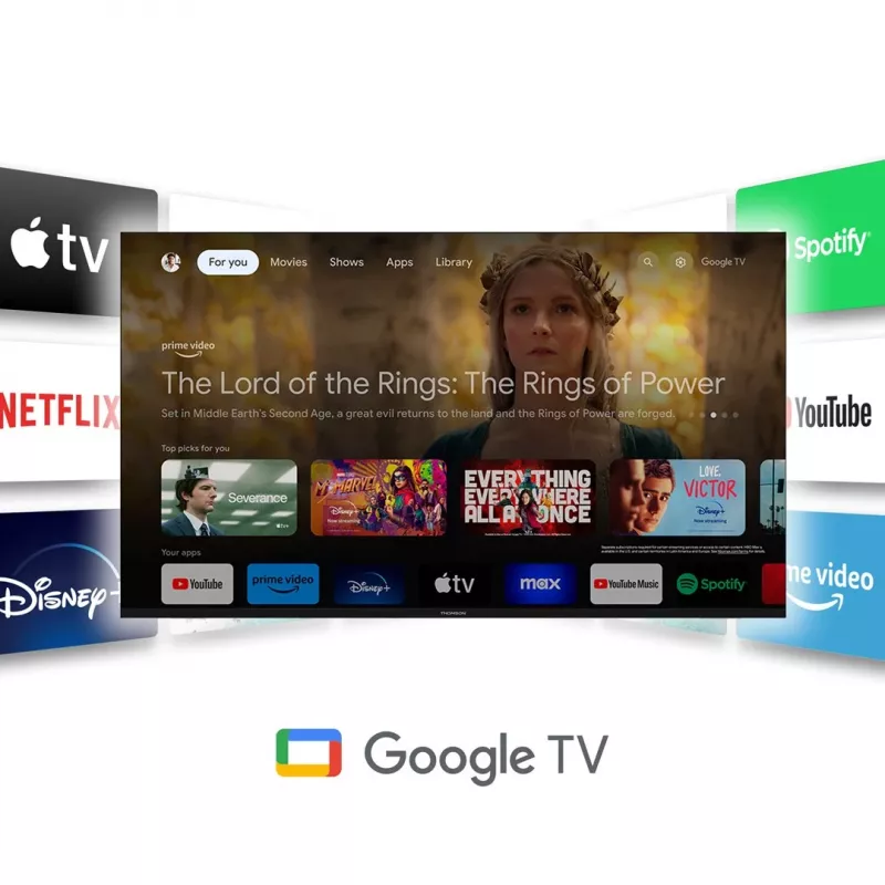 Televizorius Thomson Q70 Series 55QG7C14 139,7 cm (55 inch) 4K Ultra HD Smart TV Wi-Fi Juodas 350 cd/m²