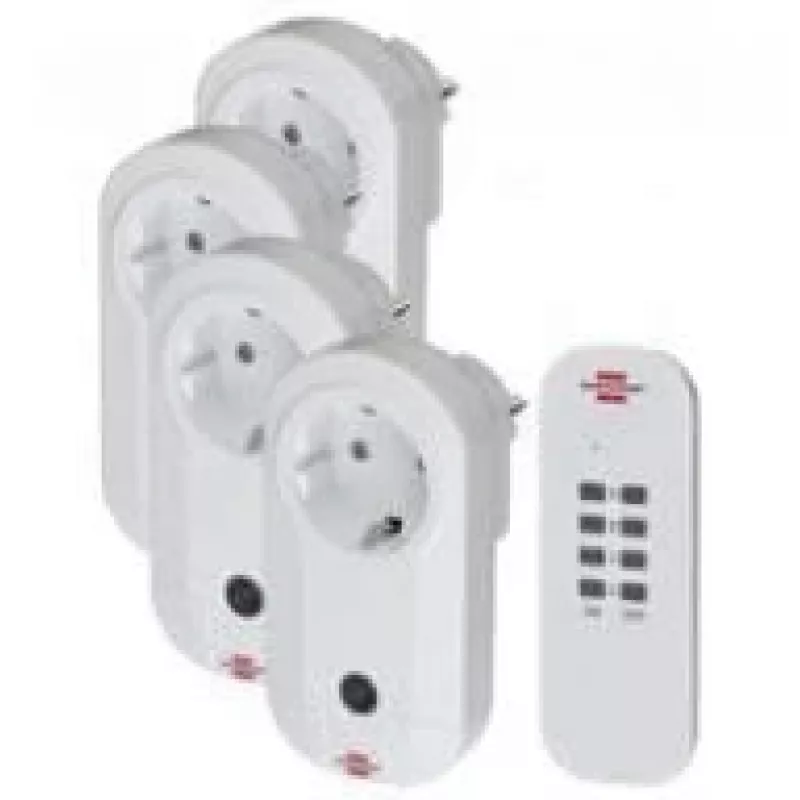 Brennenstuhl Comfort-Line RC CE1 4001 nuotoliniu būdu valdomų lizdų rinkinys, 4 lizdai su pulteliu, baltas
