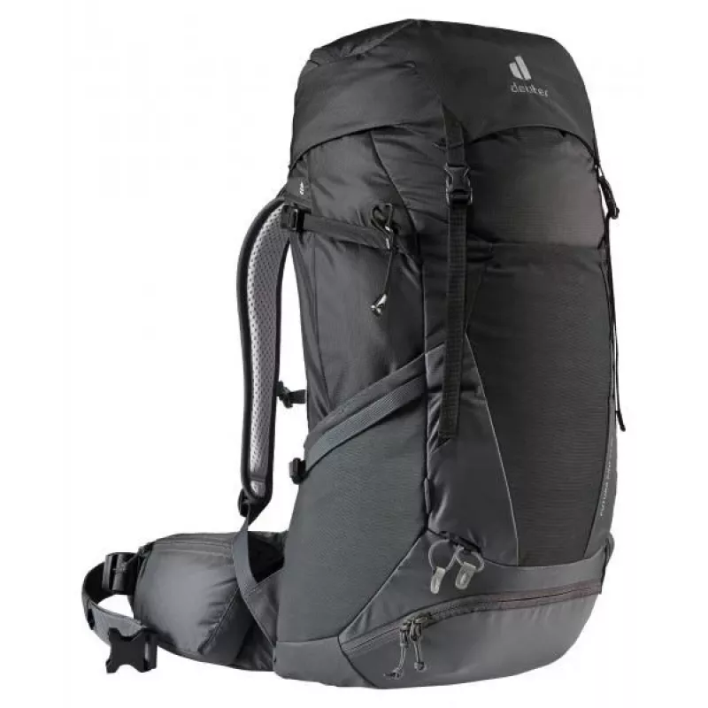 Kuprinė DEUTER Futura Pro 34 SL, moteriška žygių kuprinė, 34 L, 1,56 kg, ventiliacija, hidracija 3 L, laikiklis šalmui, vidinis plieninis rėmas