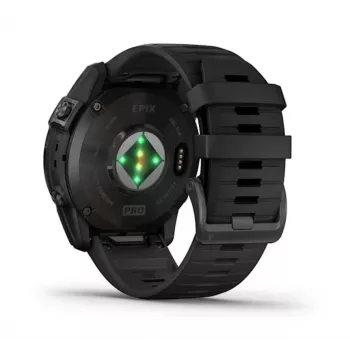 Išmanusis laikrodis GARMIN epix Pro (Gen 2) – 1,4 colio AMOLED 454×454, 32 GB, GPS, Wi‑Fi, Bluetooth, 51 mm korpusas, 98 g, juodas silikonas